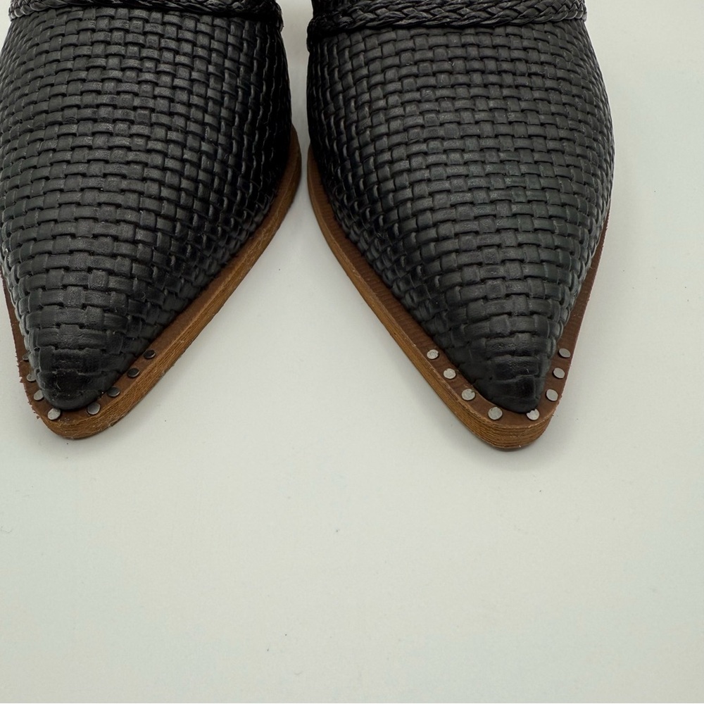 Sam Edelman Lilliana Black Woven Pointed Toe Mules Heels Size 8 Elegant - Picture 9 of 16
